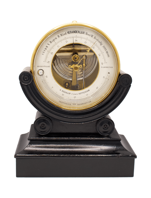Brass-cased Dutch aneroid barometer