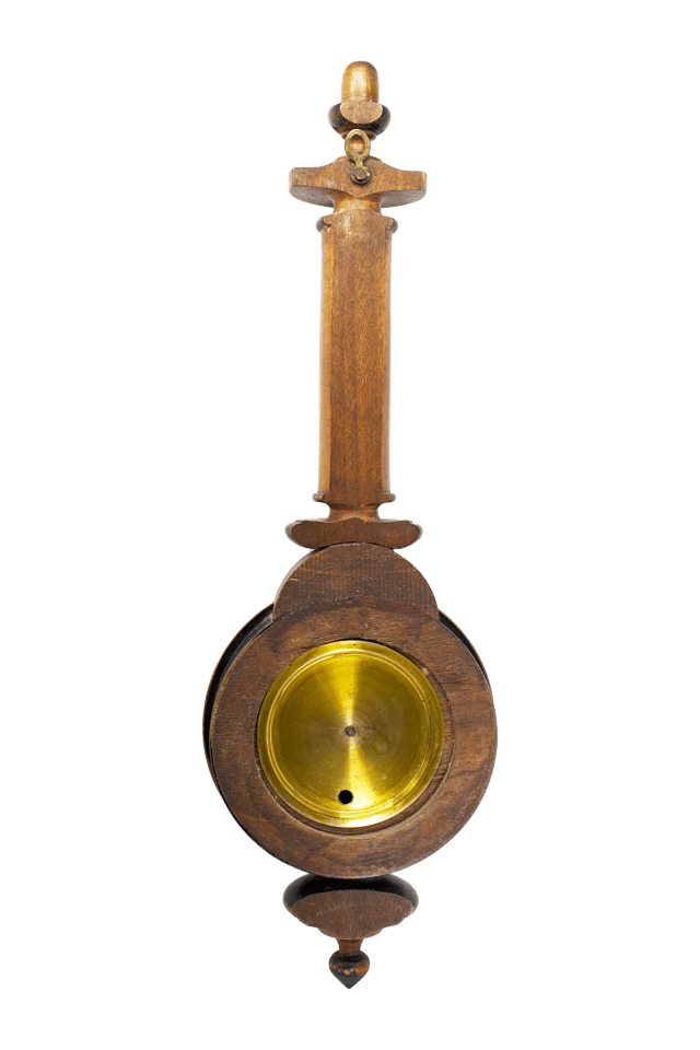 Curved Thermometer Aneroid Barometer thumbnail 4
