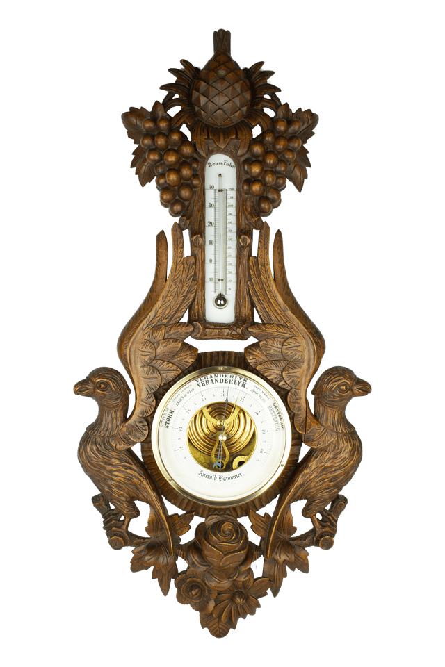 Black Forest carved barometer