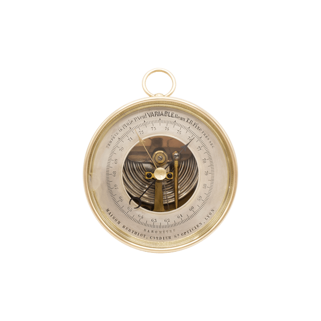 Miniature Brass-cased Aneroid Barometer thumbnail 1