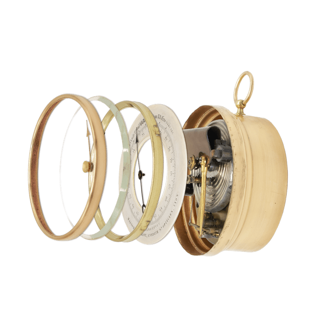 Miniature Brass-cased Aneroid Barometer thumbnail 10