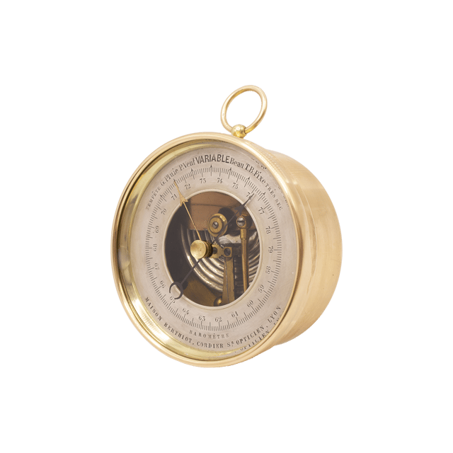 Miniature Brass-cased Aneroid Barometer thumbnail 3