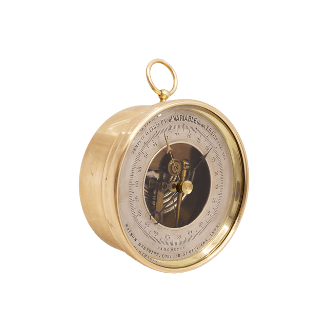 Miniature Brass-cased Aneroid Barometer thumbnail 2