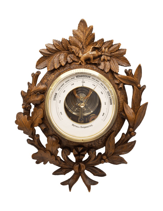 Frog Motif Metal Barometer