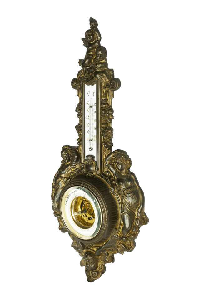 Allegorical Bronze Barometer thumbnail 2