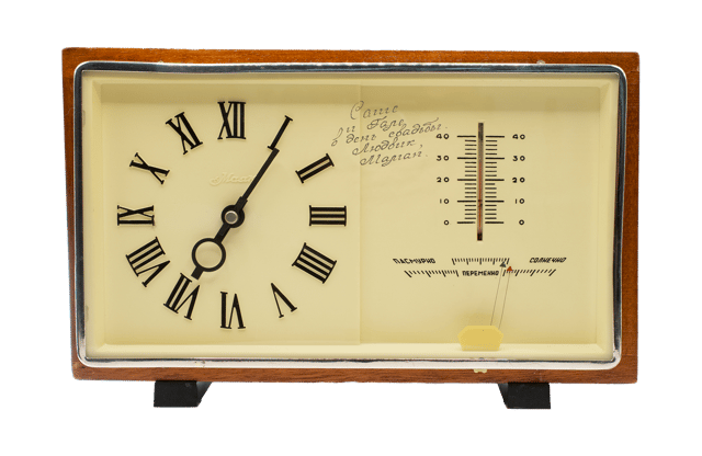 Mayak Desk Clock with Barometer and Thermometer