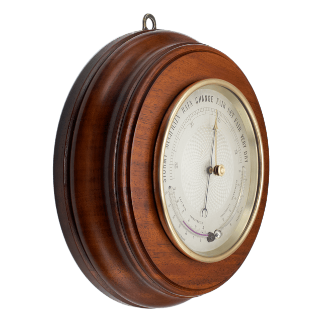 French Solid Mahogany Aneroid Barometer thumbnail 2