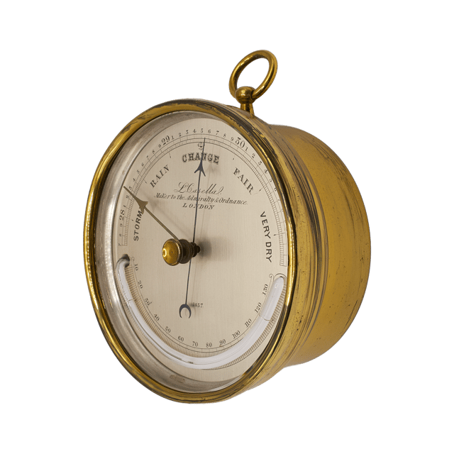 Casella Brass Drum Aneroid Barometer thumbnail 3