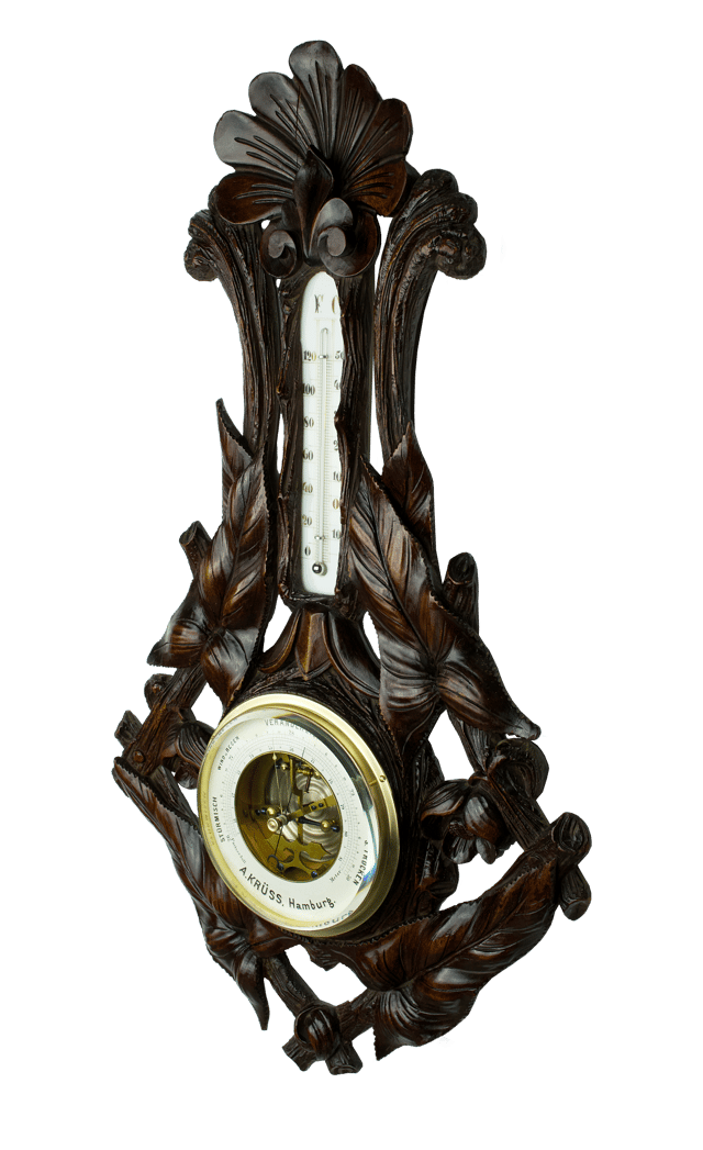 Carved Foliage Aneroid Barometer thumbnail 3
