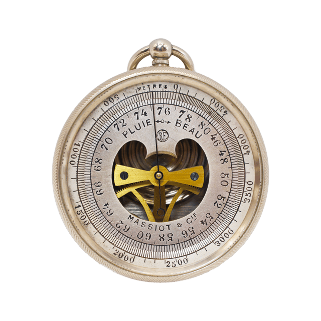 Pocket nickel plated barometer