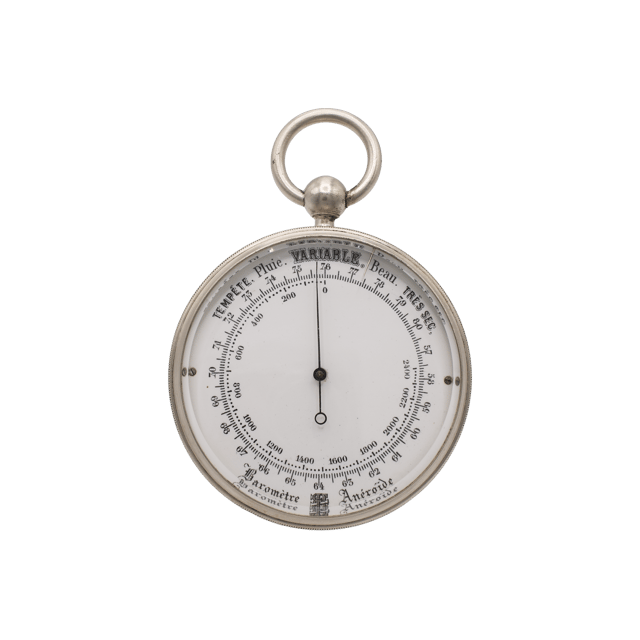 Enamel-Dial Pocket Barometer