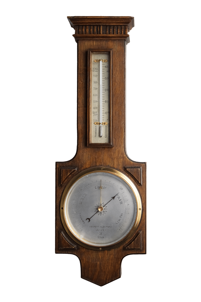 Neo-Gothic solid oak barometer thumbnail 2