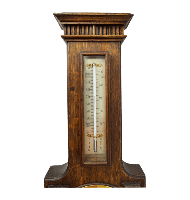 Neo-Gothic solid oak barometer thumbnail 6