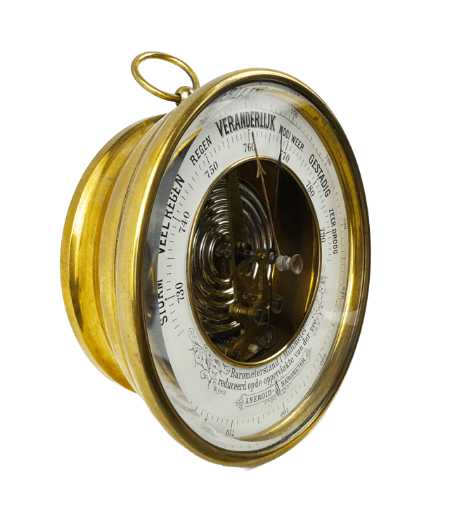 Marine brass aneroid barometer thumbnail 2