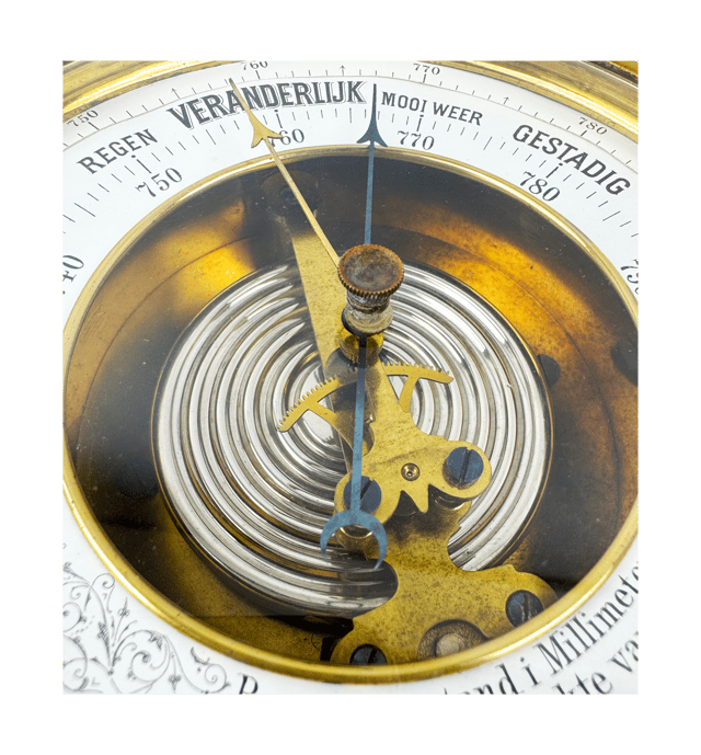 Marine brass aneroid barometer thumbnail 3