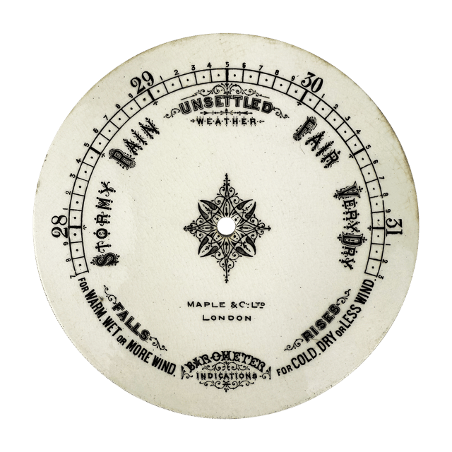 Black Victorian Aneroid Barometer thumbnail 2