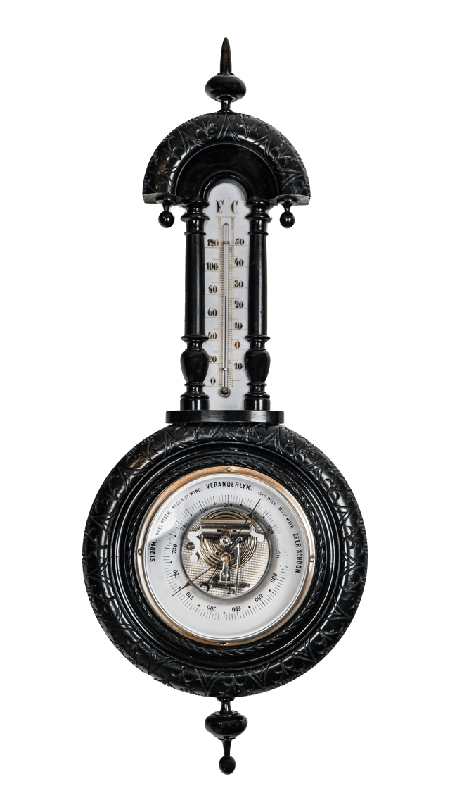Dutch Ebony Aneroid Barometer