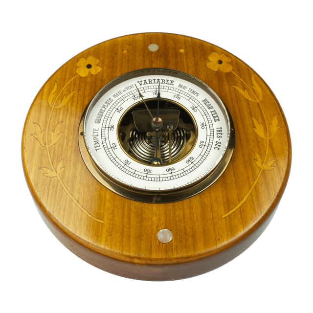 Light Walnut Inlaid Barometer thumbnail 3