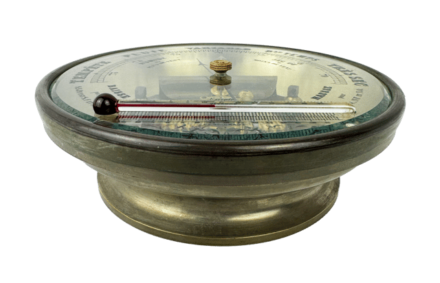 Maillechort cased aneroid barometer thumbnail 3