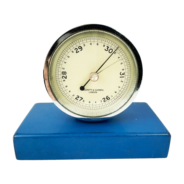 Chrome desk barometer on a stand thumbnail 1
