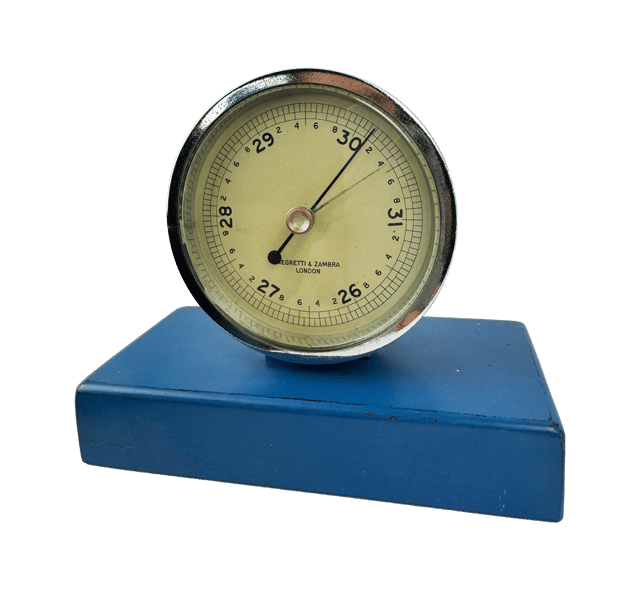 Chrome desk barometer on a stand thumbnail 2