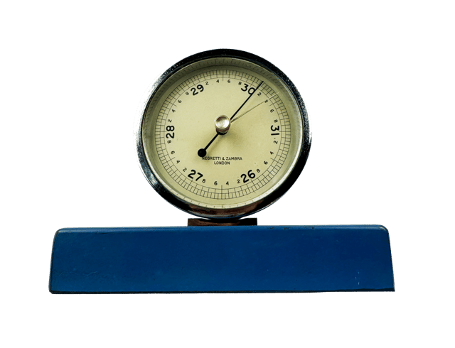Chrome desk barometer on a stand thumbnail 6