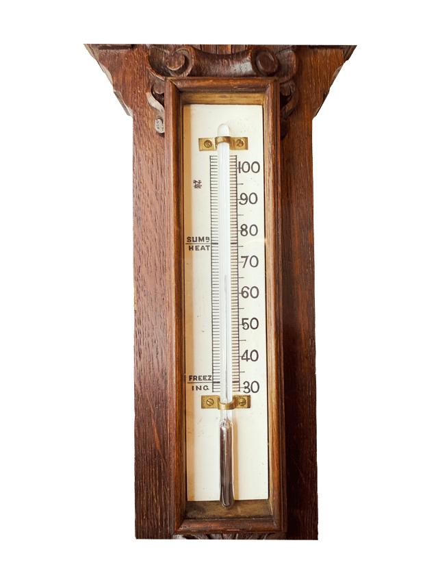 Carved oak English wall-mounted barometer thumbnail 7