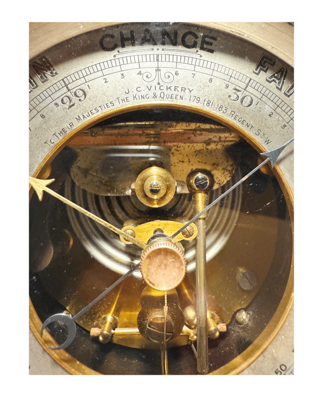 Royal desk barometer in a silver-mounted leather case thumbnail 9