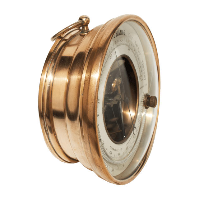 Hanging brass-cased barometer thumbnail 4
