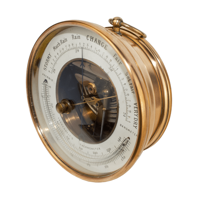 Hanging brass-cased barometer thumbnail 3