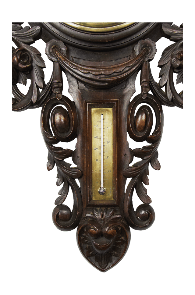 Carved oak case with griffins barometer thumbnail 6
