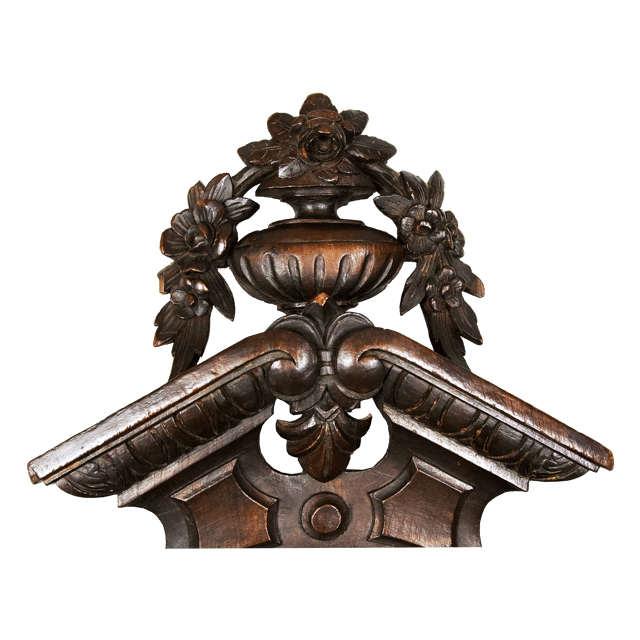 Carved oak case with griffins barometer thumbnail 3