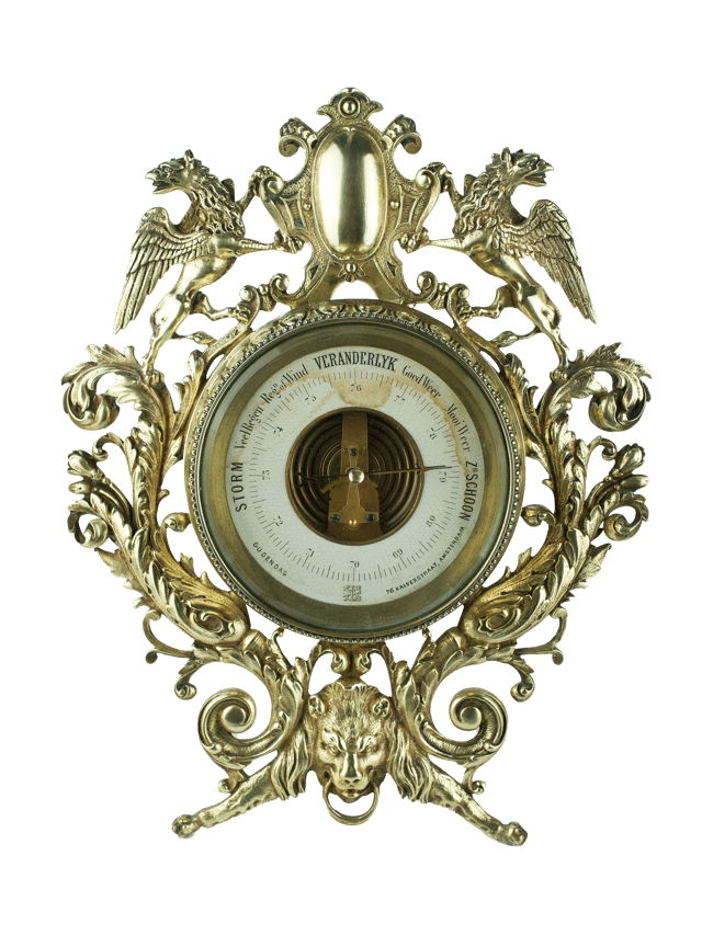 Baroque Revival aneroid barometer thumbnail 1
