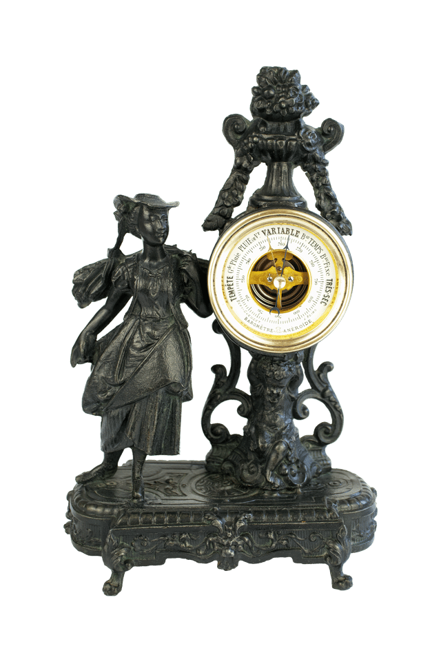 Napoleon III Figural Cast Aneroid Barometer
