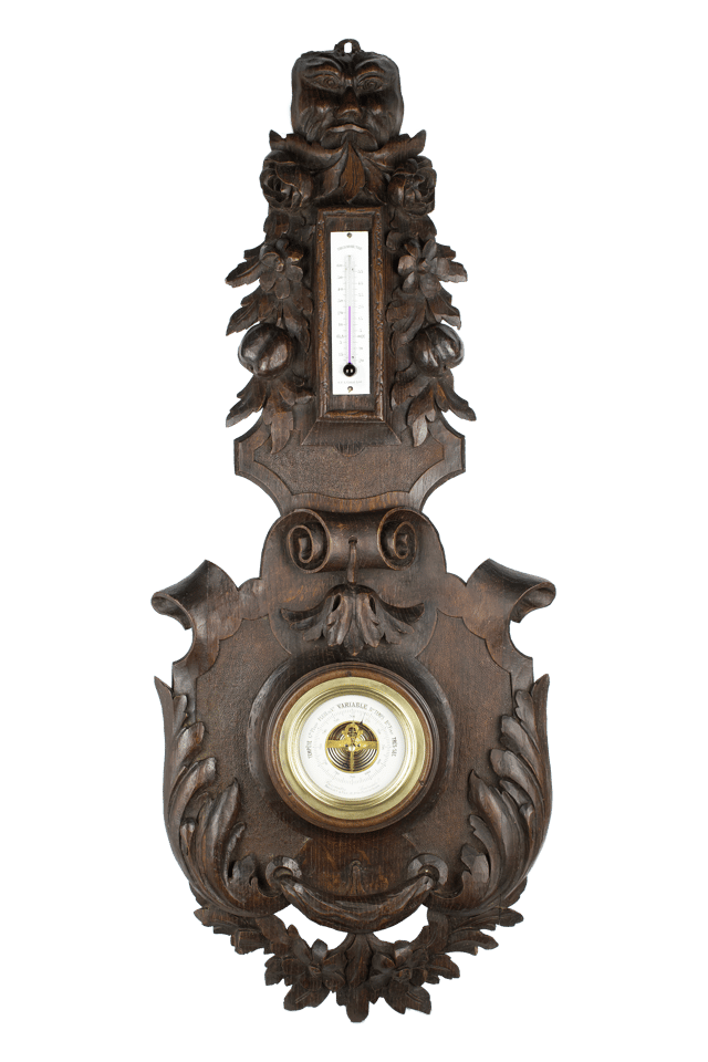 Grotesque Green Man Aneroid Barometer thumbnail 2