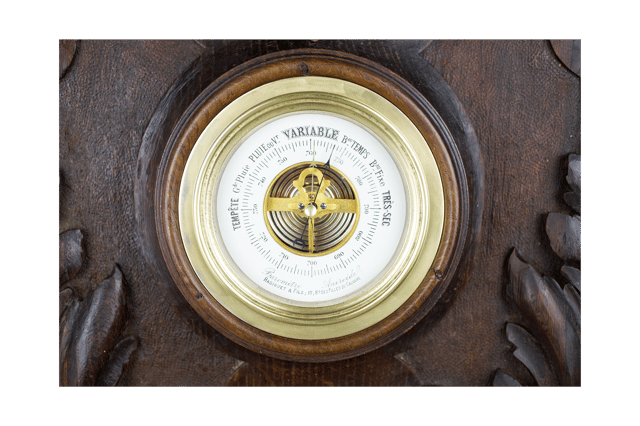 Grotesque Green Man Aneroid Barometer thumbnail 5