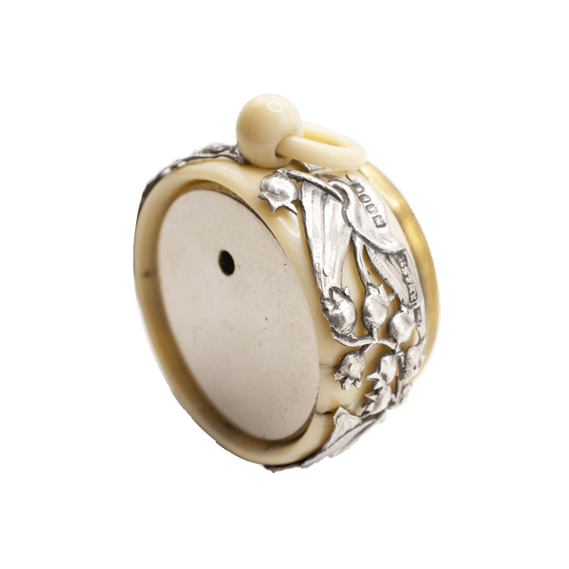 Ivory-cased silver-mounted aneroid barometer thumbnail 6