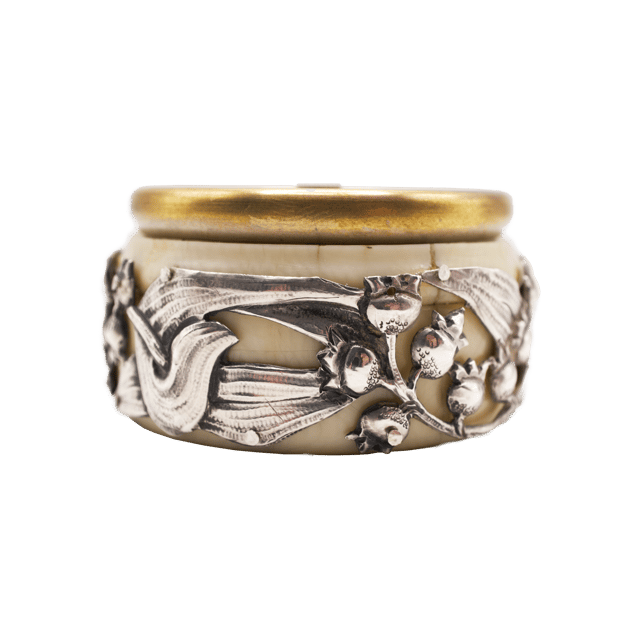 Ivory-cased silver-mounted aneroid barometer thumbnail 4