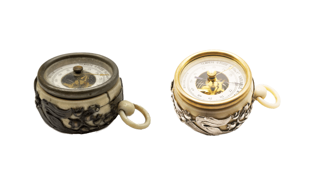 Ivory-cased silver-mounted aneroid barometer thumbnail 7