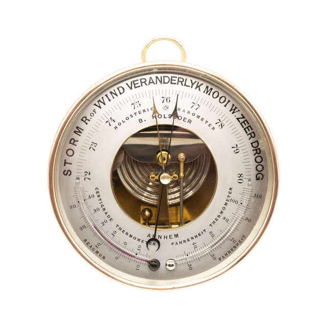 Large Brass Ship Aneroid