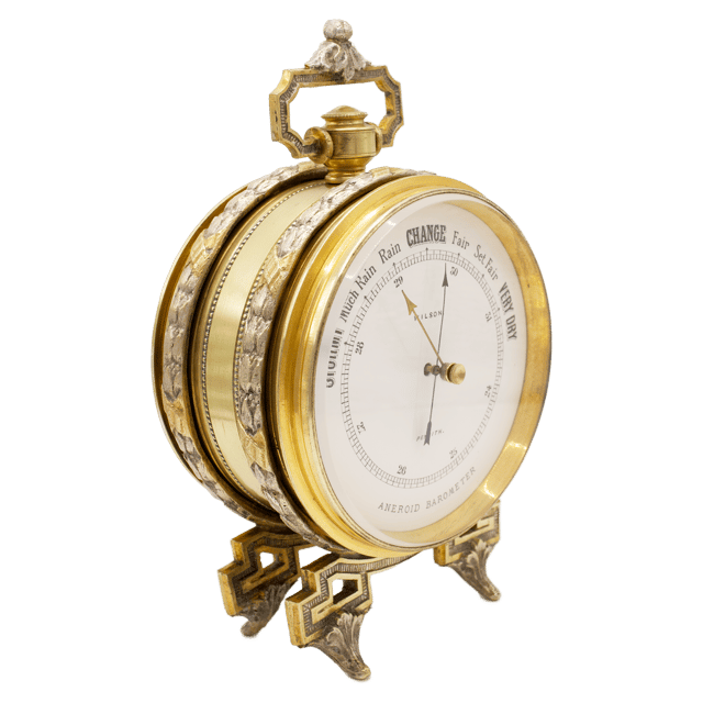 Alarm Clock Style Aneroid Barometer thumbnail 2