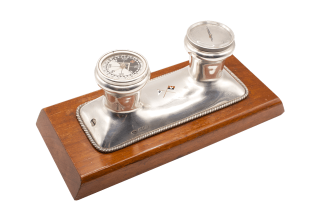 Silver-Mounted Paperweight Barometer thumbnail 2