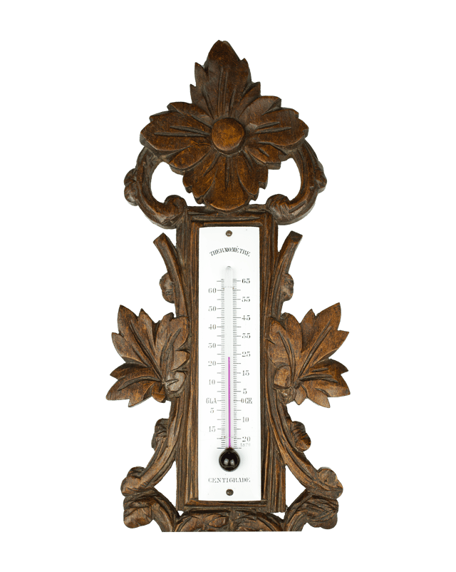 Ornately Carved Wooden Case Barometer thumbnail 4