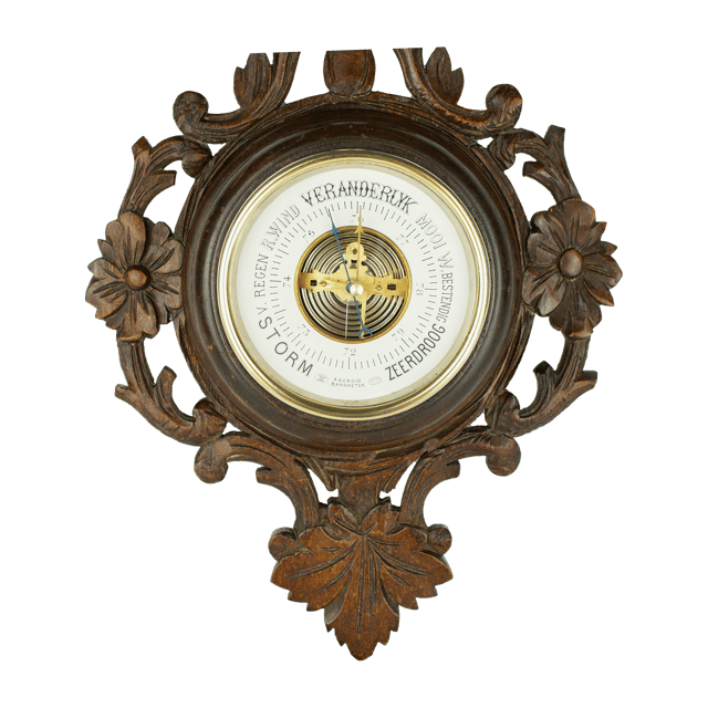 Ornately Carved Wooden Case Barometer thumbnail 5