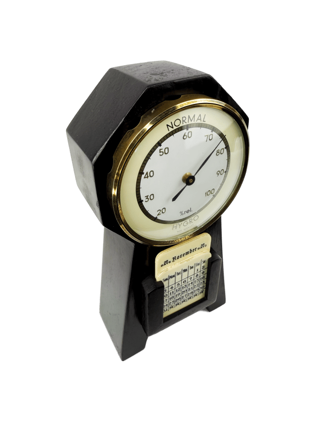 Art Deco Perpetual Calendar with Hygrometer thumbnail 2
