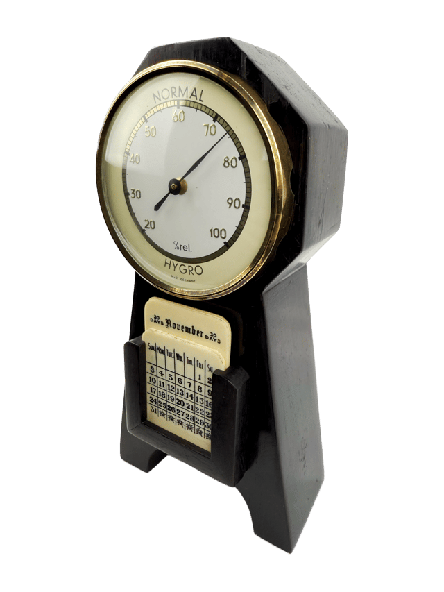 Art Deco Perpetual Calendar with Hygrometer thumbnail 4