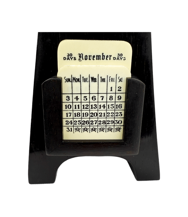 Art Deco Perpetual Calendar with Hygrometer thumbnail 3