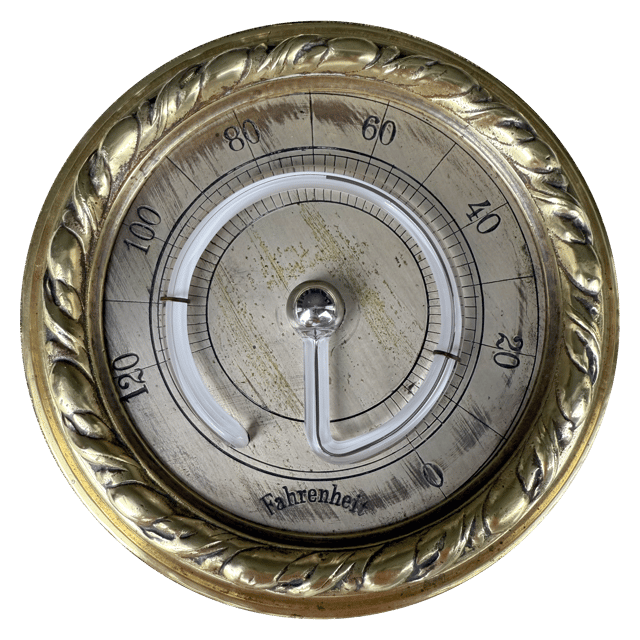 Bronze-Mounted Mercury Thermometer with Medallions thumbnail 3