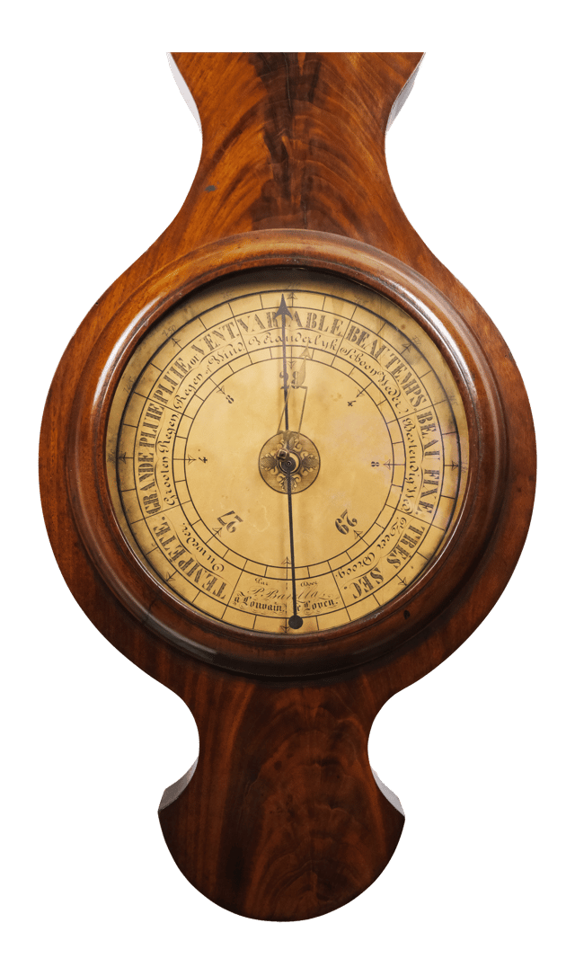Flame-mahogany wheel barometer with controleur thumbnail 3