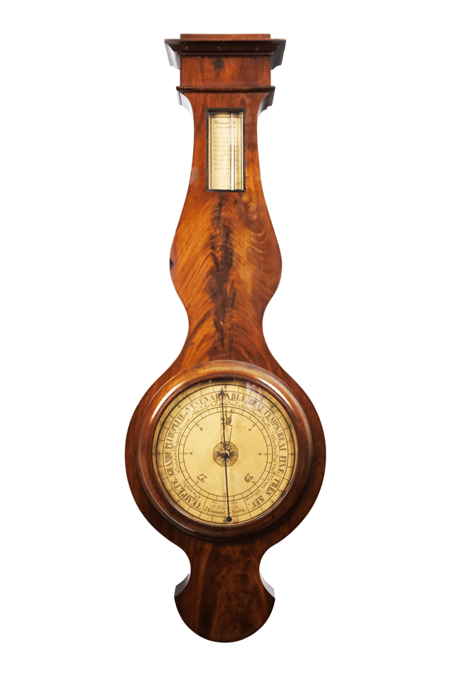 Flame-mahogany wheel barometer with controleur thumbnail 4